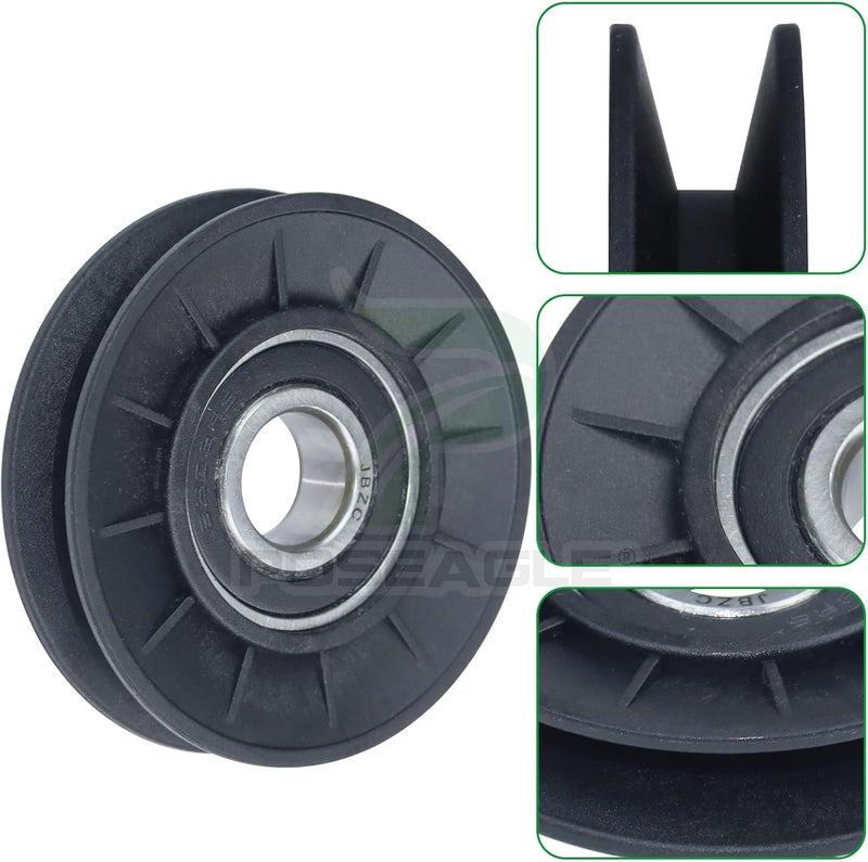 POSEAGLE GX20286 V Idler Pulley with GX20287 Flat Idler Pulley UC30568 Belt and Hardware Kit Replaces AUC20392 AUC20393 for John Deere D105 D140 D155 L100 L111 L118 L120 L130 La145 Lawn Decks - Image 5